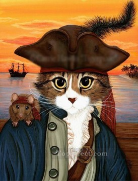 動物 Painting - キャプテン・レオの猫たち